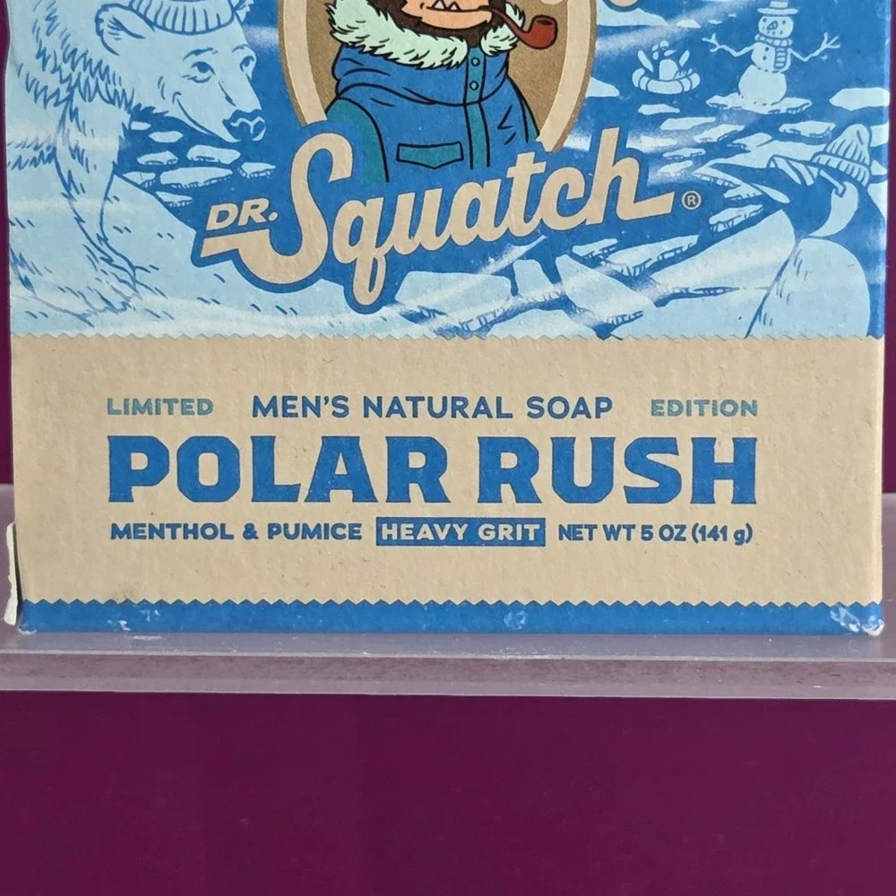 Dr Squatch Polar Rush Soap Men 5oz Limited Edition Heavy Grit Menthol Chill